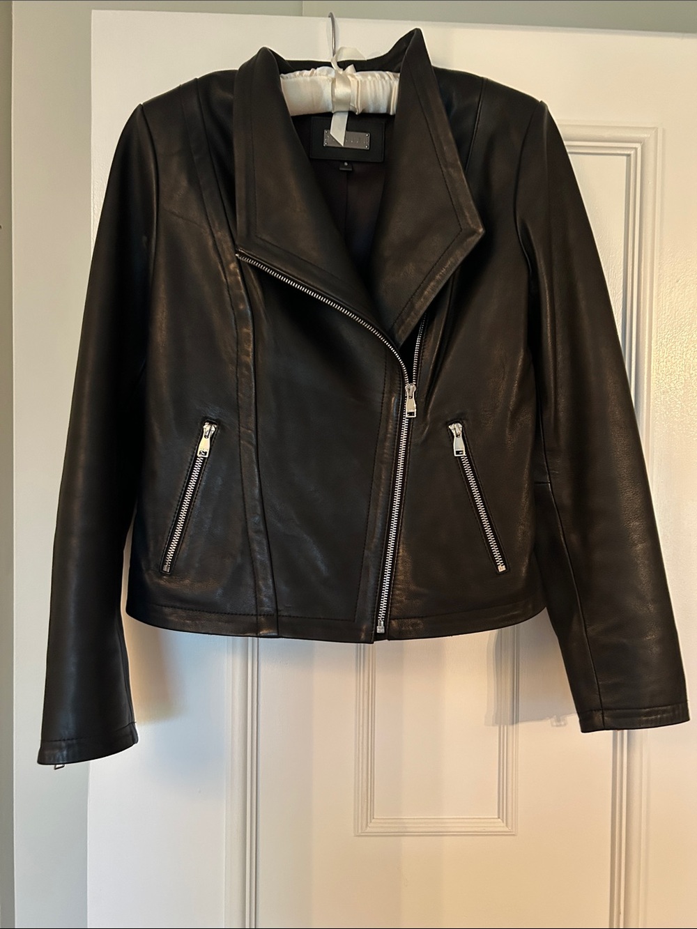 Classic Danier Black Leather Moto Jacket - Women's